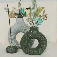 گلدان دونات چروک بزرگ وکوچک وجادستمال کاغذی|صنایع دستی و سایر لوازم تزئینی|مشهد, صیاد شیرازی|دیوار