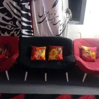 مبل طرح فانتزی چستر ۴ نفره و ۴ عدد عسلی