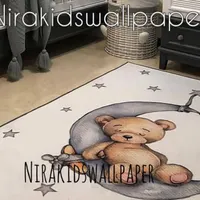فرش و یک پنل پرده و لوستر وساعت اتاق کودک نو نو