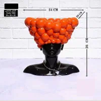 مجسمه خانم بادکنکی رنگ مشکی نارنجی