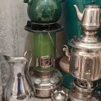انتیک عتیقه قدیمی سرویس نفتی عالی نسب همه برنجی|سماور، چای‌ساز، قهوه‌ساز|همدان, |دیوار