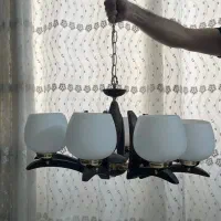 ۲ عدد لوستر ۸ شاخه، ۱عدد ۲ شاخه چوب راش (۱۸ شاخه)|لوستر و چراغ آویز|تهران, استاد معین|دیوار