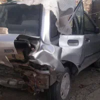 پراید ۸۵ تصادفی.موتور روشن