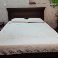 سرویس خواب ۲نفره تمام چوب به همراه تشک طبی|تخت و سرویس خواب|تهران, مسعودیه|دیوار