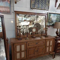 آینه و کنسول روکش بلوط