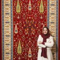 فرش درخت انار با رنگ قرمز روناسی ۶و۹و۱۲ متری