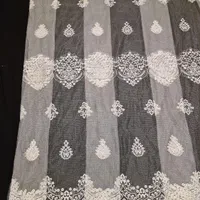 پارچه پرده تور درشت بافت قاب بزرگ  سلطنتی فلت