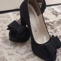 کفش مجلسی دخترانه مشکی پاشنه دار سایز۳۷