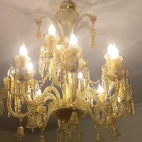 لوستر ۱۲ شاخه باکارا عسلی رنگ|لوستر و چراغ آویز|تهران, خواجه نصیر طوسی|دیوار