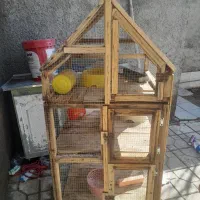 قفس پرنده ۳طبقه با وسایل