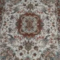 فرش قالیچه،۶۰رج خطیبی چله حاشیه ترنج ابریشم|فرش|تبریز, |دیوار