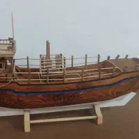 لنج طرح کچی و بادبانی با چوبهای تزیینی|صنایع دستی و سایر لوازم تزئینی|قشم, |دیوار