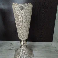 سینی نقره نما گلدان ملیله شکلات خوری