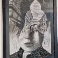 نقاشی سیاه قلم سایز ۱۰۵ در ۷۵