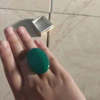 سنگ گردنبند عقیق سبز و انگشتر