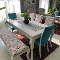 میز ناهارخوری۸نفره|میز و صندلی غذاخوری|شبستر, |دیوار