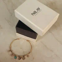 دستبند آبکاری طلا  سنگ های طبیعی