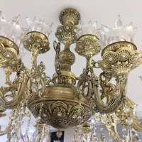 لوستر ۱۶شعله برنجی|لوستر و چراغ آویز|مشهد, گاز|دیوار