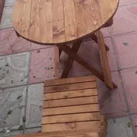 میز صندلی چوبی تاشو
