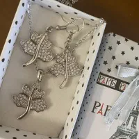 نیم ست جواهری نگینی نقره ای