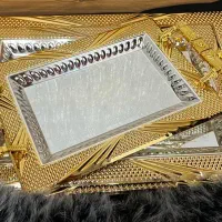 سینی استیل طلایی پذیرایی