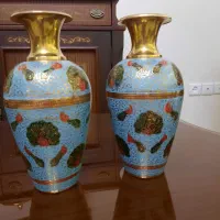 گلدان برنجی جفت باهم|صنایع دستی و سایر لوازم تزئینی|کرج, اصفهانی‌ها|دیوار