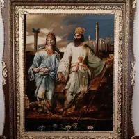 تابلو فرش دست بافت کوروش و ماندانا|تابلو فرش|ایجرود, |دیوار