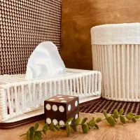 ست سطل و جا دستمال مکرومه