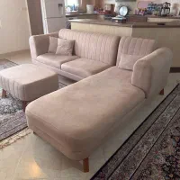 مبل ال به همراه جلومبلی و کوسن|مبلمان خانگی و میز عسلی|رامسر, |دیوار