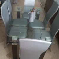 میزناهار خوری ۶ نفره شیشه استیل درحدنو