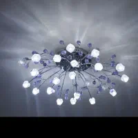 دو عدد لوستر سقفی ۲۲ شاخه نقره‌ای + لوستر دیواری