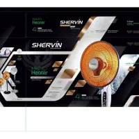 هیتر برقی هیتربرقی طرح پنکه فن دار و بدون فن شروین|بخاری، هیتر، شومینه|شیراز, لشکری‎|دیوار