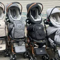 ست کالسکه ، کریر و کیف دلیجان مدل بنیتا رنگ طوسی