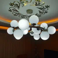 لوستر و آباژور و دیوار کوب مولکولی 16 و 8 و 3 شعله