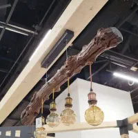 لوستر چوبی پنج شاخه