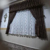 پرده دو جفت با زیر پرده وچوب پرده