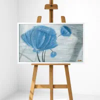 تابلو دکوراتیو برجسته طرح گل آبی/ دست ساز و خاص