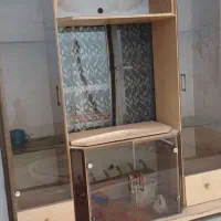 بوفه چوبی پنج کشو چرخدار