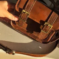 کیف چرم  طبیعی دستدوز