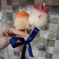 دست گل شمع. گل لاله|صنایع دستی و سایر لوازم تزئینی|کیاکلا, |دیوار