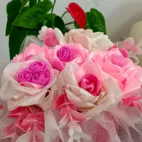 باکس گل روبانی دسته گل رز مصنوعی|گل مصنوعی|بندر انزلی, کوی بهار|دیوار