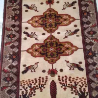 ونج نخته فرش دستباف گل برجسته 3بعدی قدیمی و سالم