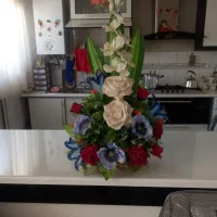 گل با گلدان