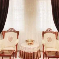 پرده پذیرایی با آستر و جفت والان مخمل نو