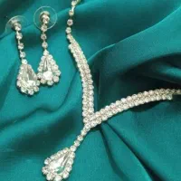 نیم ست طرح جواهر گردنی و گوشواره