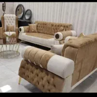 مبل راحتی پایه چوبی 8نفری(مدل زنبوری)مبلمان میلاد