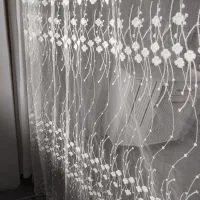 پرده پذیرایی توری همراه با زیره و ریل