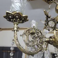 ۴ عدد لوستر ۵ شاخه تمام برنج|لوستر و چراغ آویز|تهران, نیروی هوایی (پیروزی)|دیوار