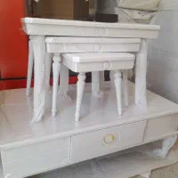 میز عسلی سفید  و میز جلو مبلی