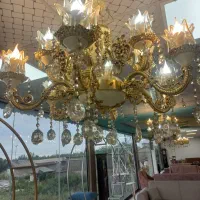 لوستر برنجی آبکاری شده|لوستر و چراغ آویز|رشت, آتشگاه|دیوار